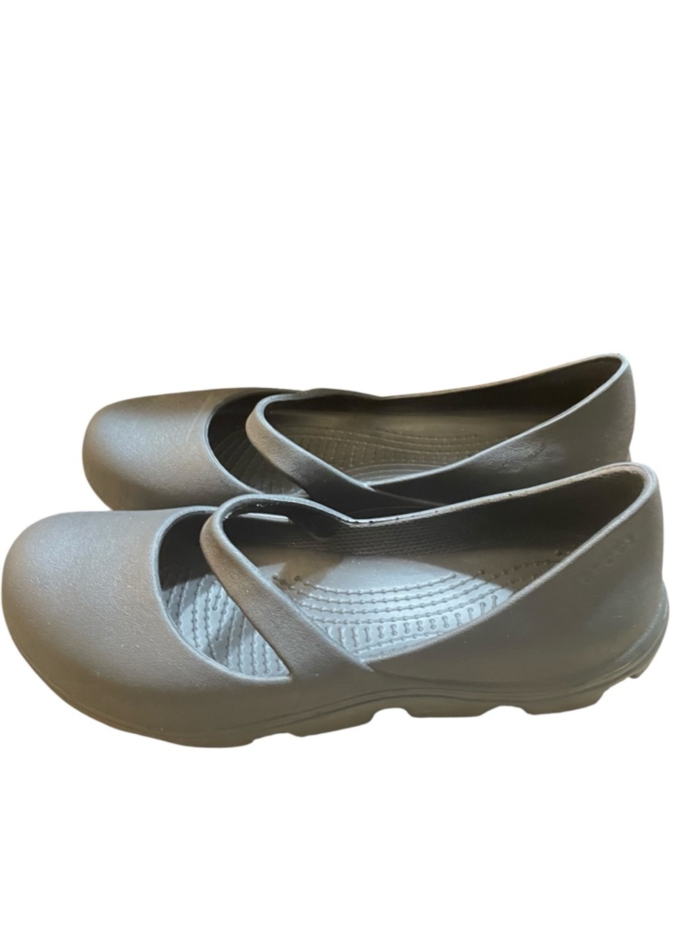 CROCS Women's Black Mary Jane Flat with Strap in 10W